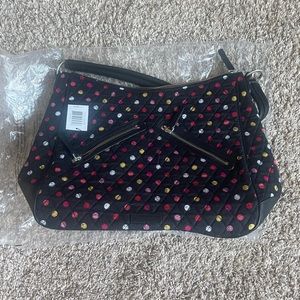 Vera Bradley hobo bag with faux leather trim and removable crossbody strap